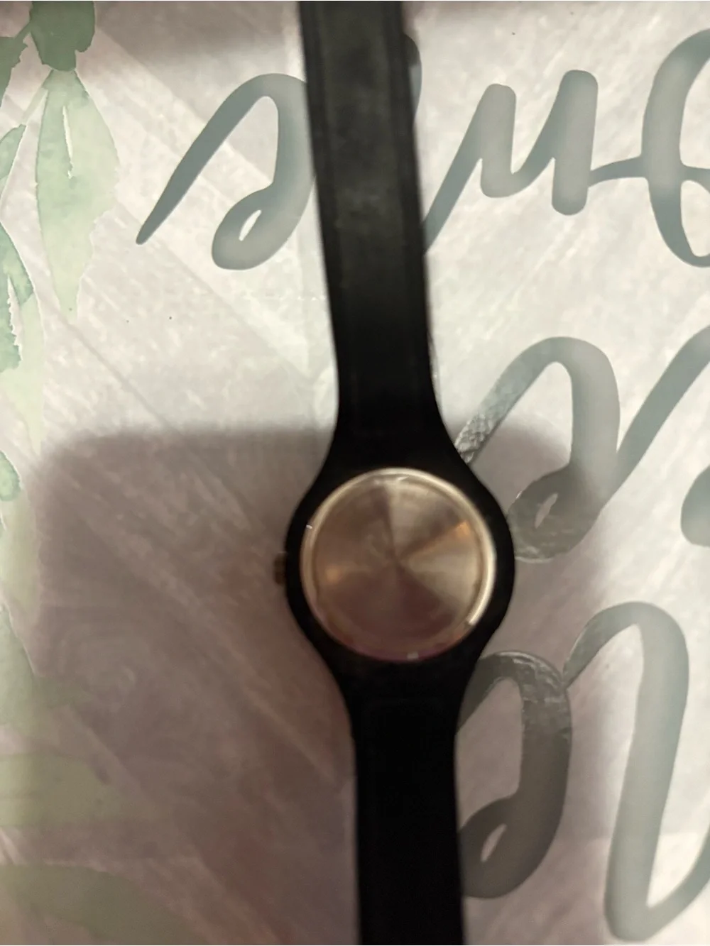 Black & Rose Gold Silicone Strap Analog Wristwatch